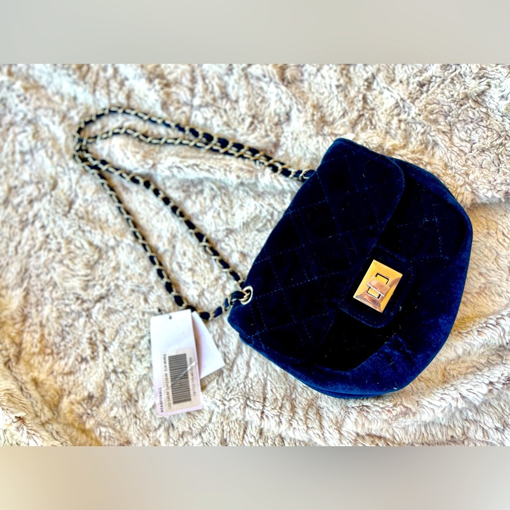 Royal blue/velvet crossbody